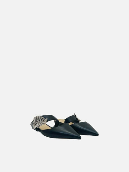 Pre - loved NICHOLAS KIRKWOOD Monstera Black Mules at Reems Closet