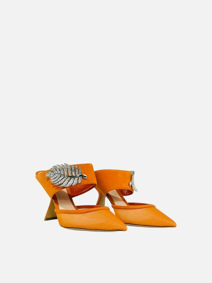 Pre - loved NICHOLAS KIRKWOOD Monstera Orange Size EU 36 Mules at Reems Closet