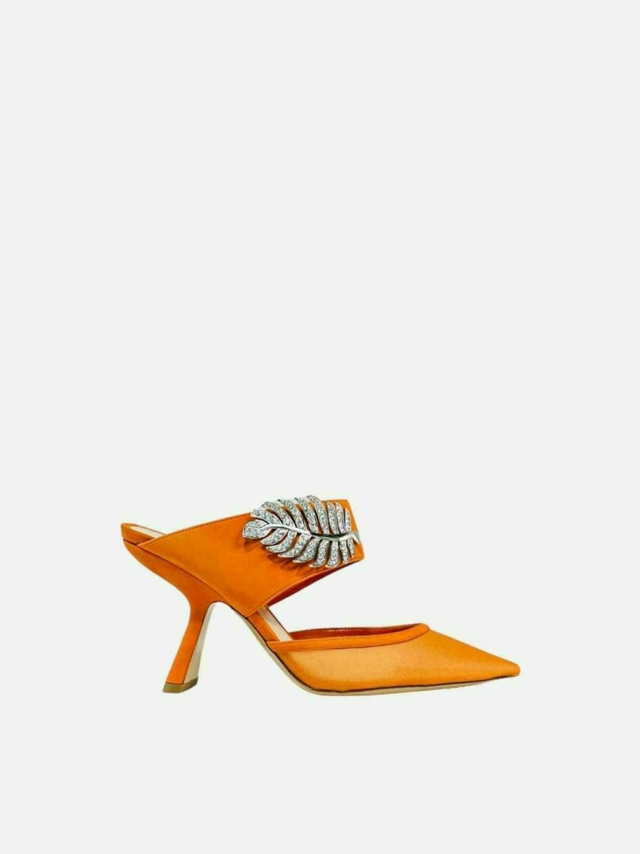Pre - loved NICHOLAS KIRKWOOD Monstera Orange Size EU 36 Mules at Reems Closet
