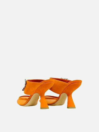 Pre - loved NICHOLAS KIRKWOOD Monstera Orange Size EU 36 Mules at Reems Closet