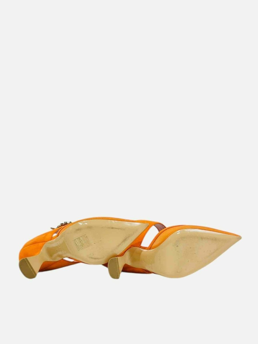 Pre - loved NICHOLAS KIRKWOOD Monstera Orange Size EU 36 Mules at Reems Closet