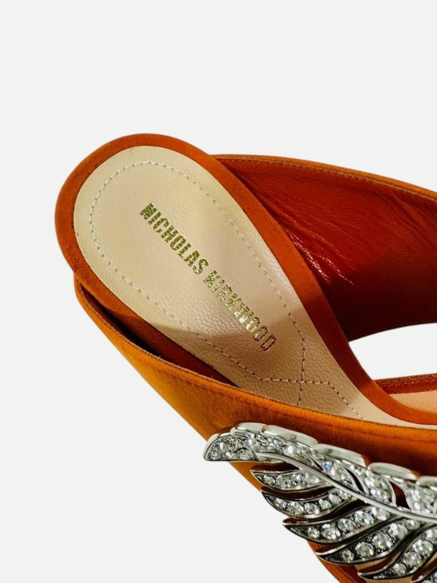 Pre - loved NICHOLAS KIRKWOOD Monstera Orange Size EU 36 Mules at Reems Closet