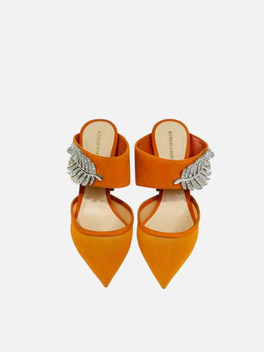 Pre - loved NICHOLAS KIRKWOOD Monstera Orange Size EU 36 Mules at Reems Closet
