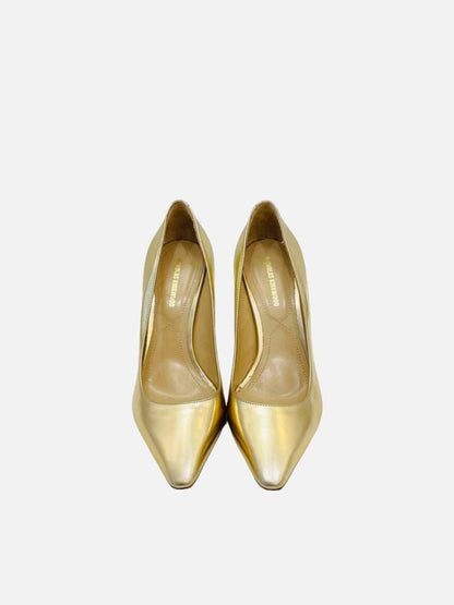 Pre - loved NICHOLAS KIRKWOOD Pointed Toe Metallic Gold Pumps 35 at Reems Closet