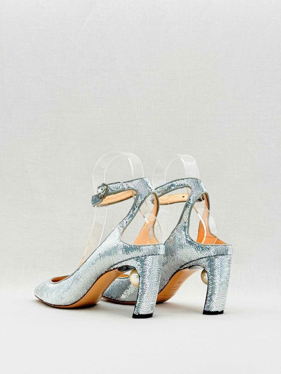 Pre - loved NICHOLAS KIRKWOOD Silver Size EU 40 Heeled Shoes at Reems Closet