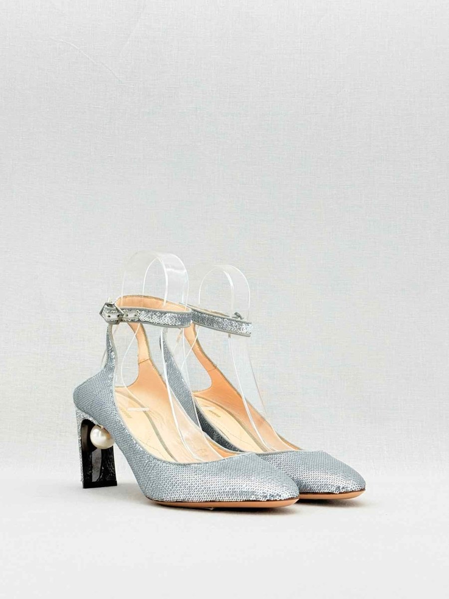 Pre - loved NICHOLAS KIRKWOOD Silver Size EU 40 Heeled Shoes at Reems Closet