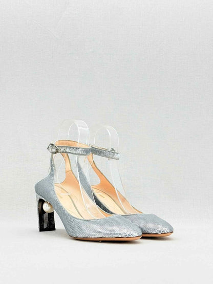 Pre - loved NICHOLAS KIRKWOOD Silver Size EU 40 Heeled Shoes at Reems Closet