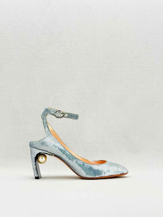 Pre - loved NICHOLAS KIRKWOOD Silver Size EU 40 Heeled Shoes at Reems Closet