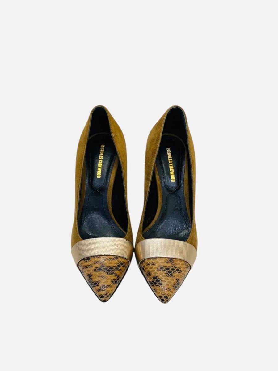 Pre - loved NICHOLAS KIRKWOOD Triband Beige Pumps 35 at Reems Closet