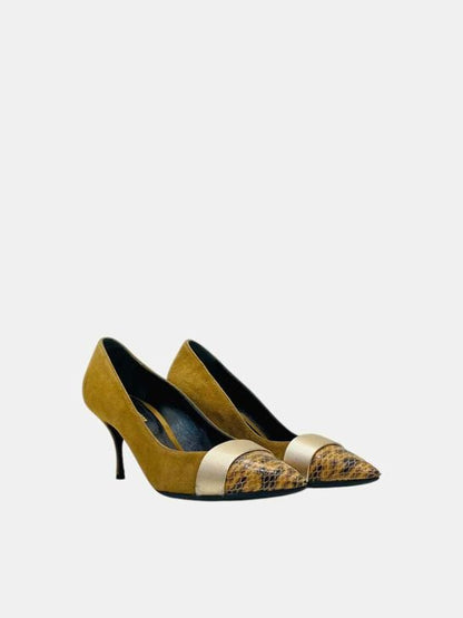 Pre - loved NICHOLAS KIRKWOOD Triband Beige Pumps 35 at Reems Closet