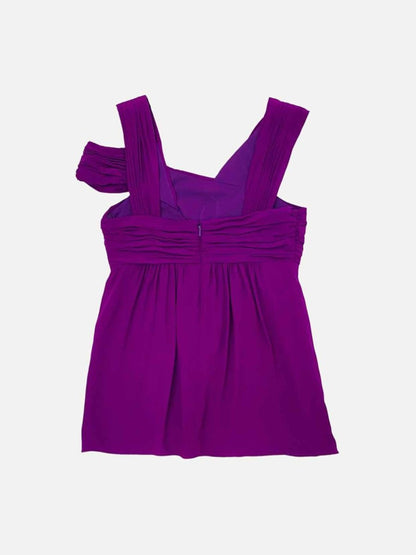 Pre - loved NICOLE MILLER Purple Ruched Top at Reems Closet