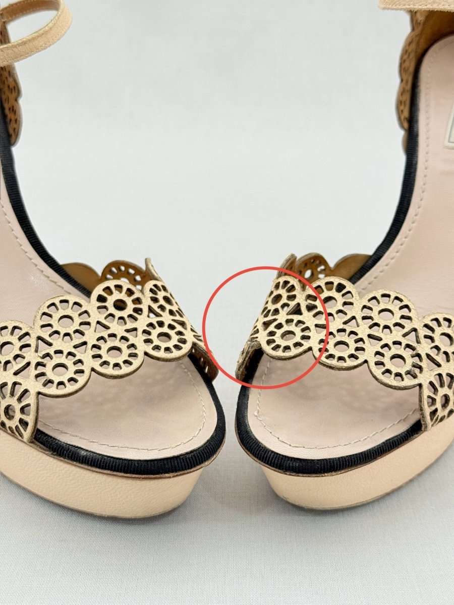 Pre - loved NINA RICCI Gold Size EU 39.5 Heeled Sandals at Reems Closet