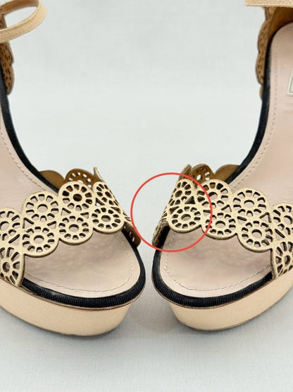 Pre - loved NINA RICCI Gold Size EU 39.5 Heeled Sandals at Reems Closet