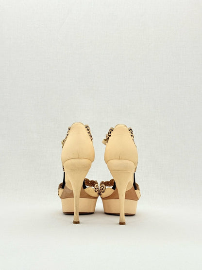 Pre - loved NINA RICCI Gold Size EU 39.5 Heeled Sandals at Reems Closet