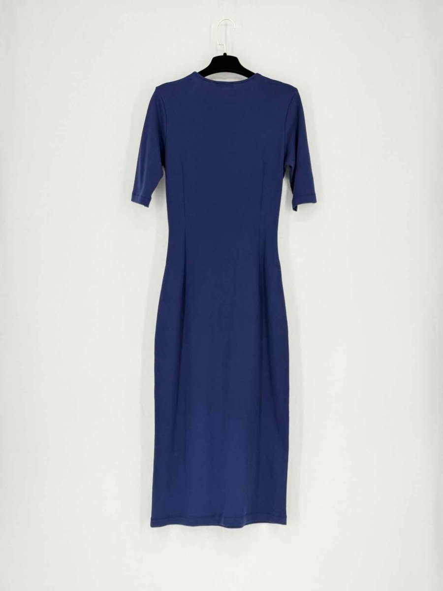 Pre - loved NINA RICCI Navy Blue Size Medium Midi Dress at Reems Closet