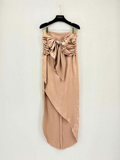 Pre-loved NO PISE LA GRAMA Metallic Brown Size US 6 Long Skirt at Reems Closet