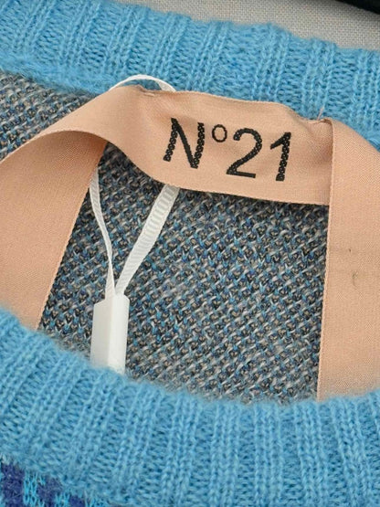 Pre - loved NO21 Blue Multicolor Printed Size Medium Jumper at Reems Closet