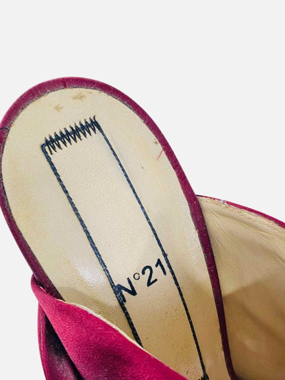 Pre - loved NO21 Ruso Knot Burgundy Mules 41 at Reems Closet
