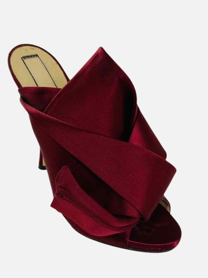 Pre - loved NO21 Ruso Knot Burgundy Mules 41 at Reems Closet