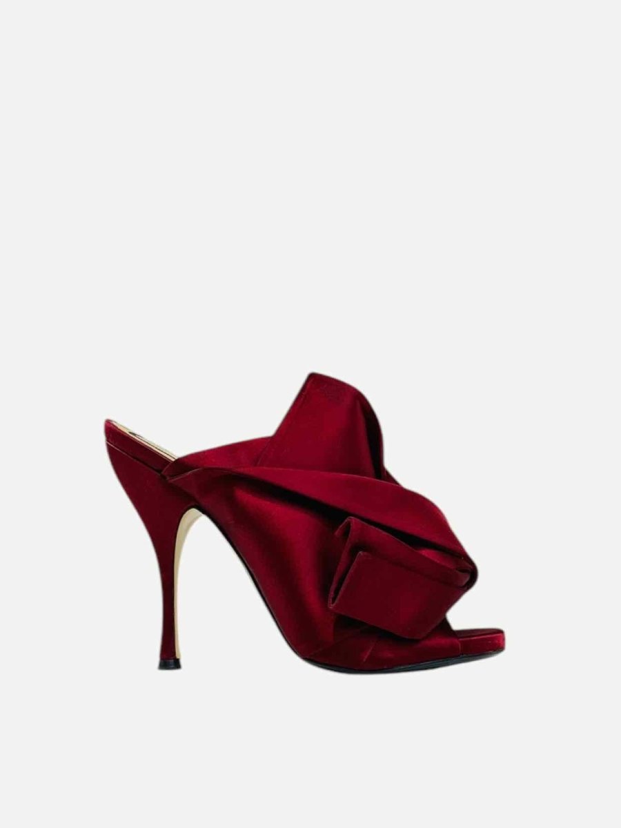 Pre - loved NO21 Ruso Knot Burgundy Mules 41 at Reems Closet