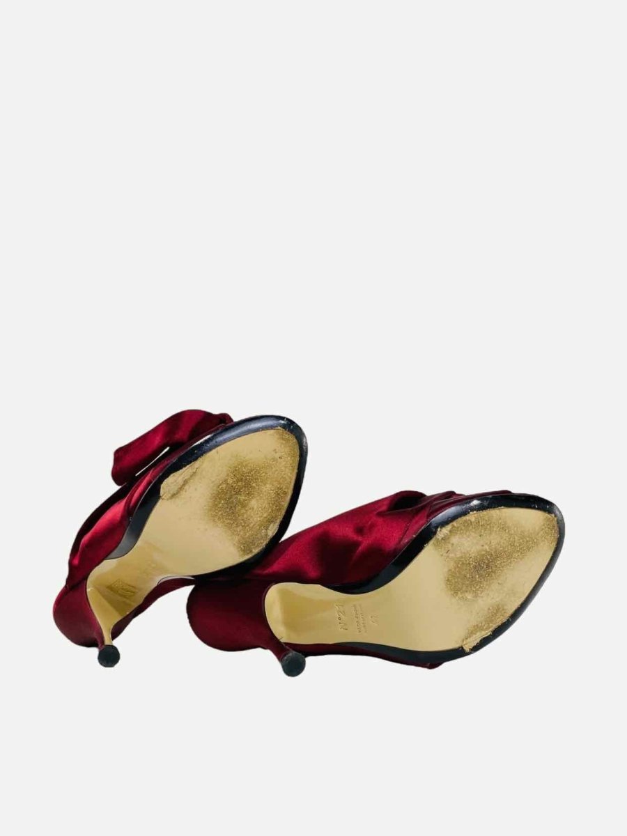 Pre - loved NO21 Ruso Knot Burgundy Mules 41 at Reems Closet