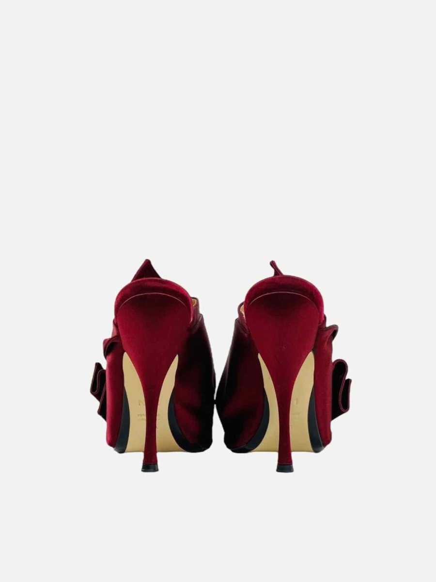 Pre - loved NO21 Ruso Knot Burgundy Mules 41 at Reems Closet