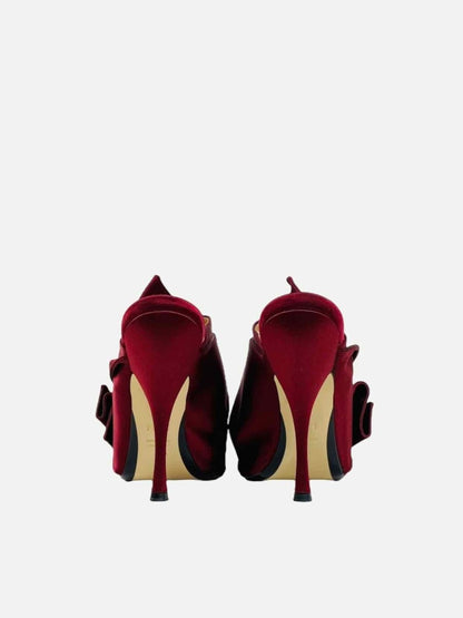 Pre - loved NO21 Ruso Knot Burgundy Mules 41 at Reems Closet