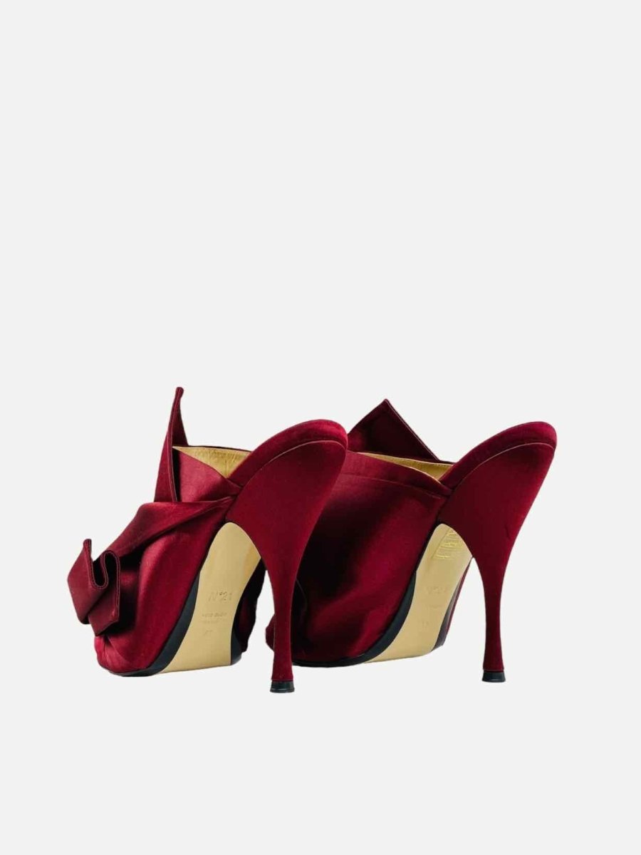 Pre - loved NO21 Ruso Knot Burgundy Mules 41 at Reems Closet