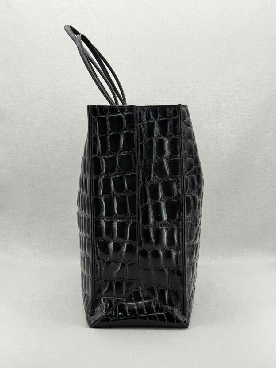 Pre - loved NO21 Shopper Black Croco Print Tote Bag at Reems Closet