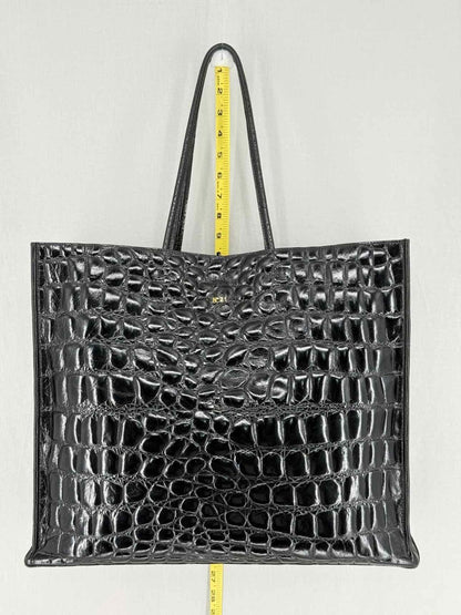 Pre - loved NO21 Shopper Black Croco Print Tote Bag at Reems Closet