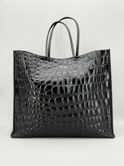 Pre - loved NO21 Shopper Black Croco Print Tote Bag at Reems Closet