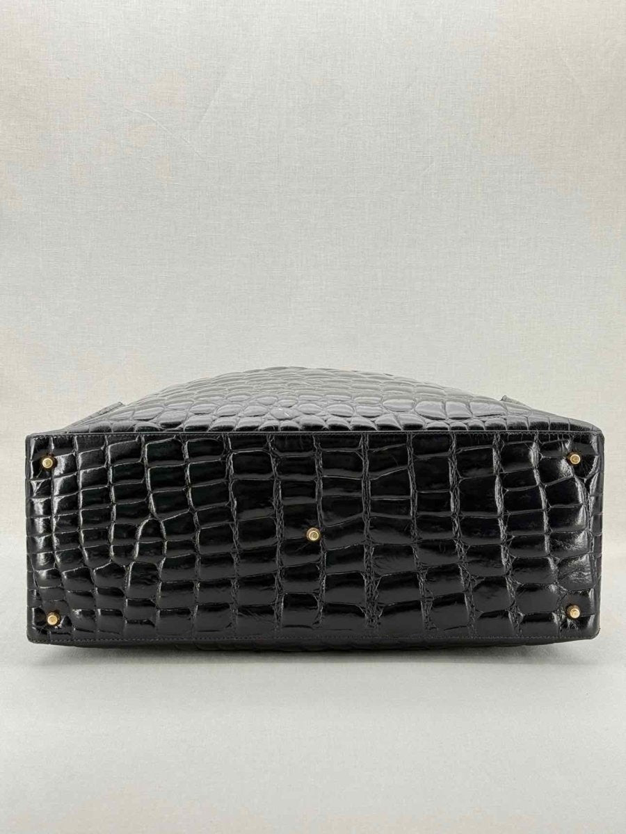 Pre - loved NO21 Shopper Black Croco Print Tote Bag at Reems Closet