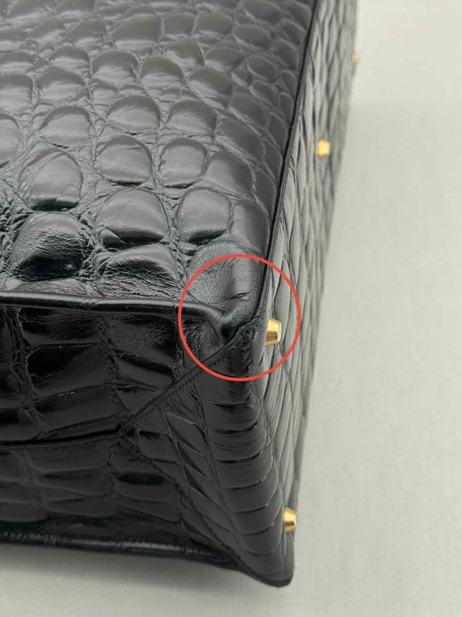 Pre - loved NO21 Shopper Black Croco Print Tote Bag at Reems Closet