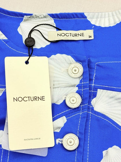 Pre - loved NOCTURNE Blue w/ White Seashell Print US 4 Outfit Set at Reems Closet
