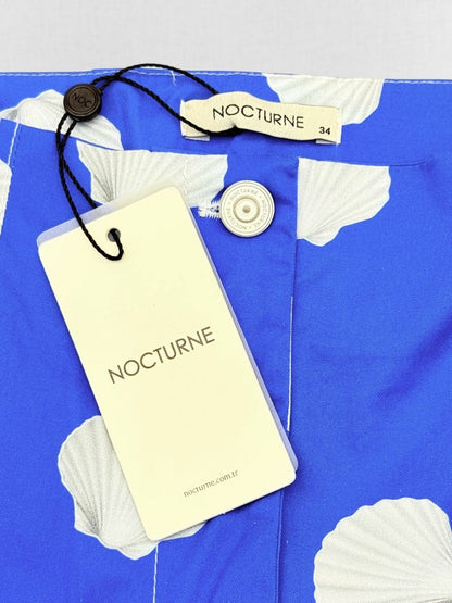 Pre - loved NOCTURNE Blue w/ White Seashell Print US 4 Outfit Set at Reems Closet