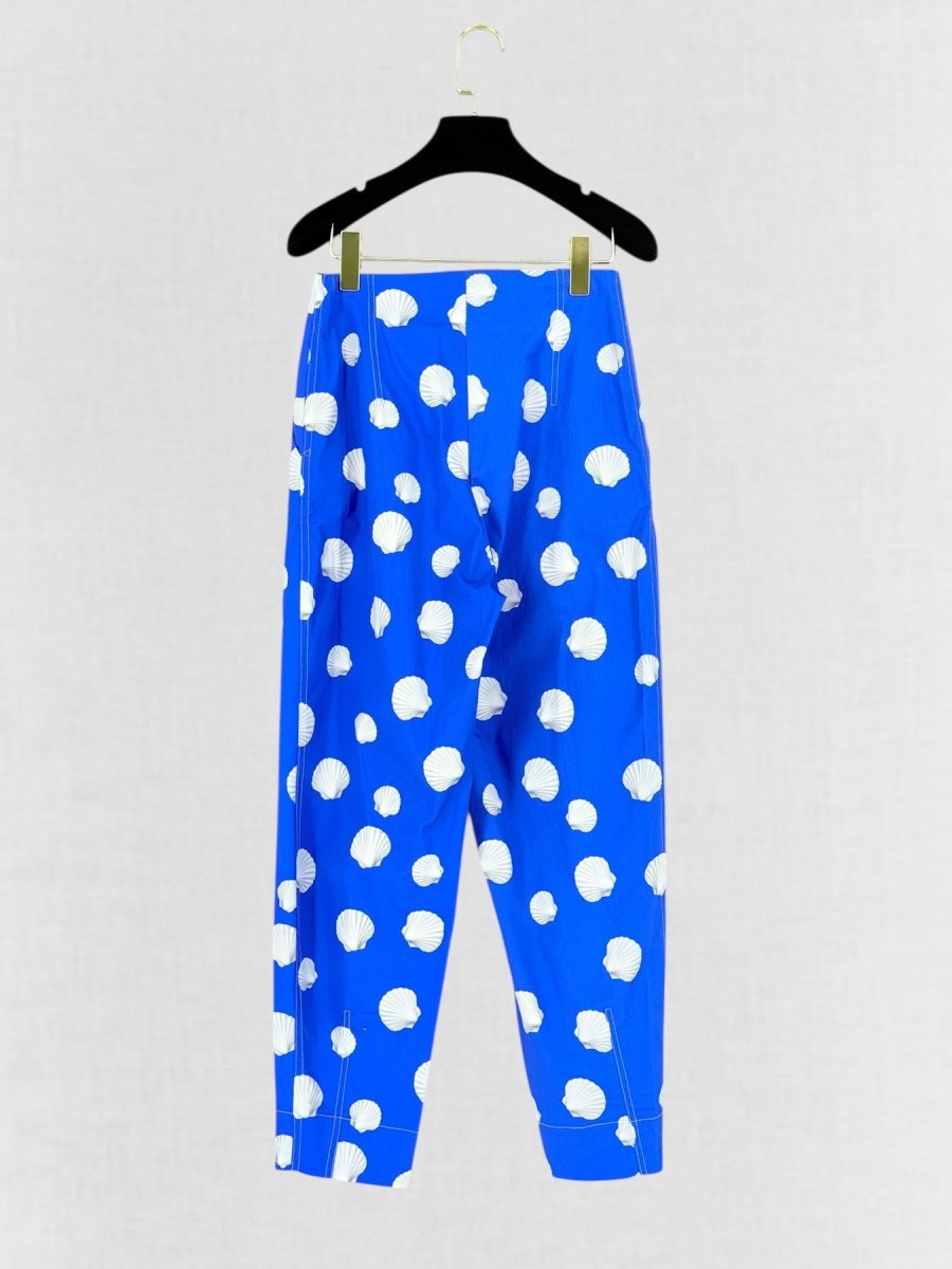 Pre - loved NOCTURNE Blue w/ White Seashell Print US 4 Outfit Set at Reems Closet