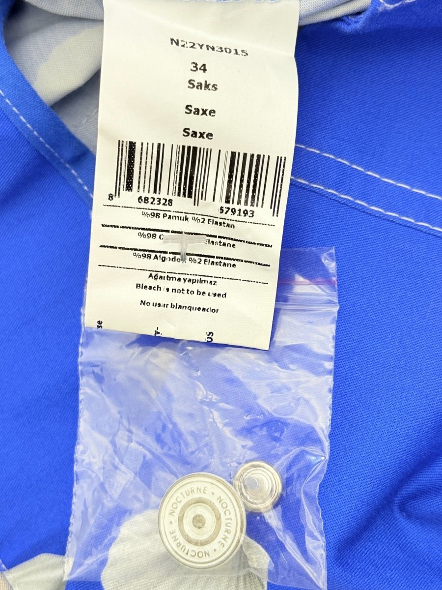 Pre - loved NOCTURNE Blue w/ White Seashell Print US 4 Outfit Set at Reems Closet