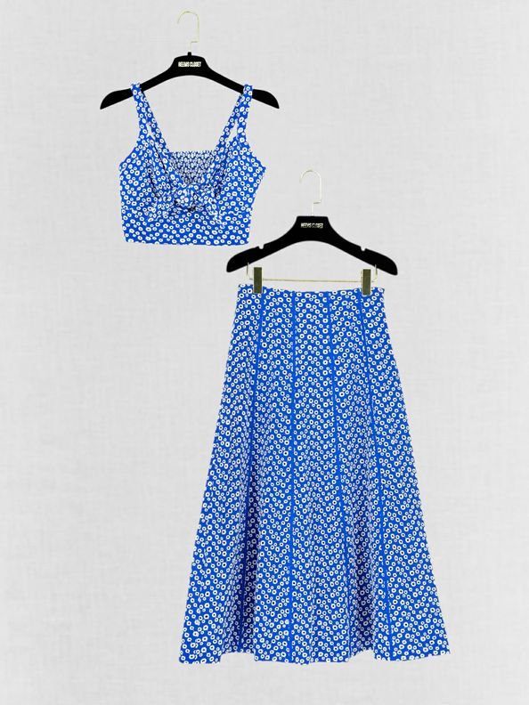 Pre - loved NOCTURNE Blue & White Embroidered US 6 Outfit Set at Reems Closet