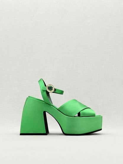 Pre - loved NODALETO Bulla Joni Green Size EU 38.5 Heeled Sandals at Reems Closet