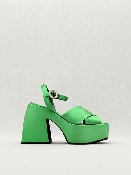 Pre - loved NODALETO Bulla Joni Green Size EU 38.5 Heeled Sandals at Reems Closet