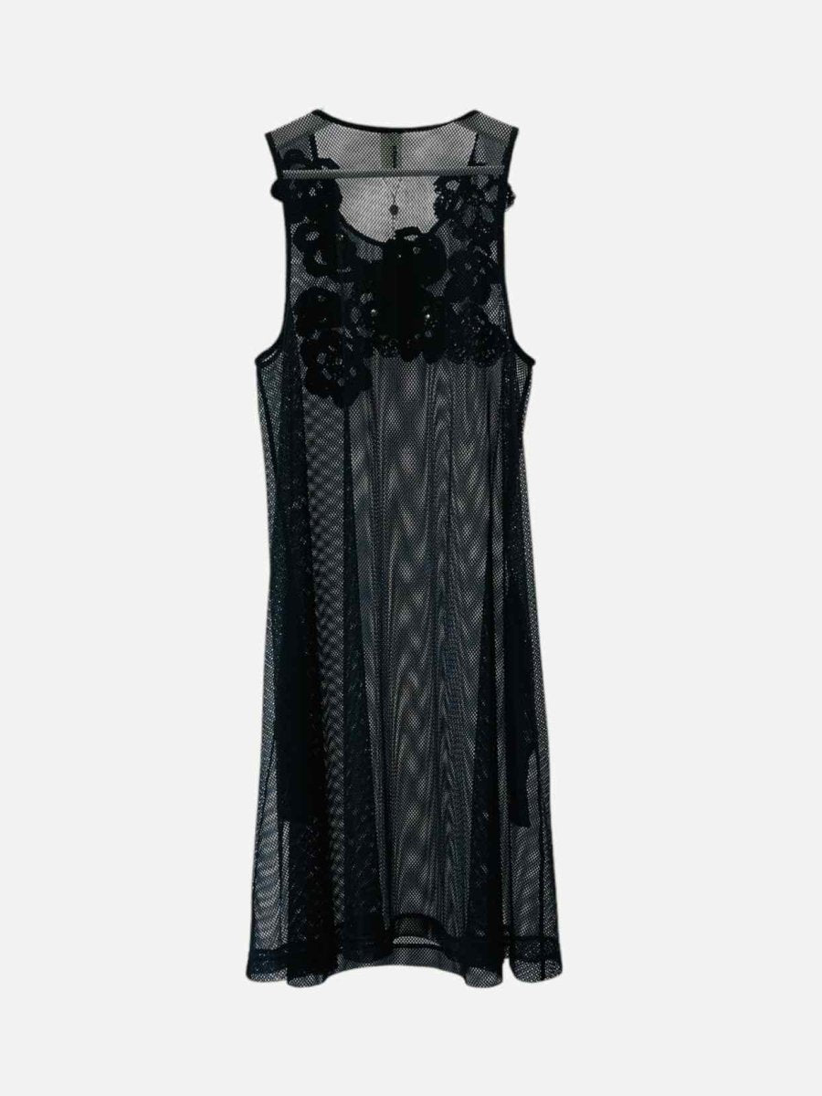 Pre - loved NOIR KEI NINOMIYA Fishnet Black Evening Dress at Reems Closet