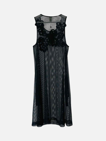 Pre - loved NOIR KEI NINOMIYA Fishnet Black Evening Dress at Reems Closet