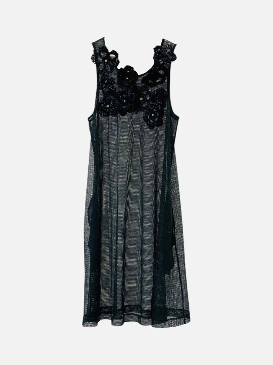 Pre - loved NOIR KEI NINOMIYA Fishnet Black Evening Dress at Reems Closet