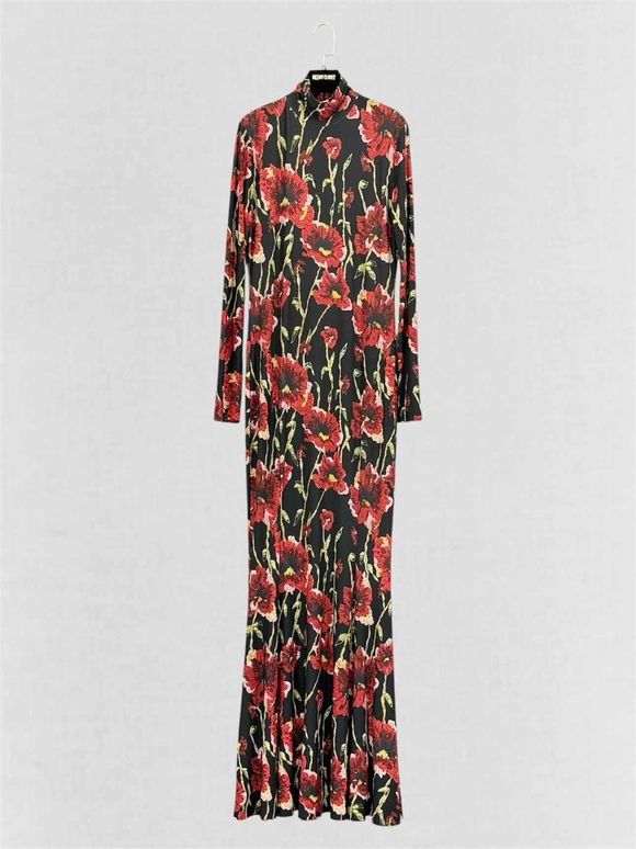 Pre-loved NORMA KAMALI Black & Red Size Medium Long Dress at Reems Closet