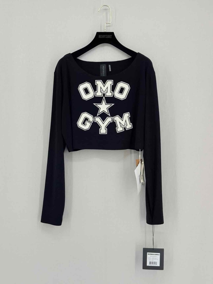 Pre - loved NORMA KAMALI Cropped Black Logo Size XLarge Top at Reems Closet