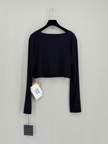 Pre - loved NORMA KAMALI Cropped Black Logo Size XLarge Top at Reems Closet
