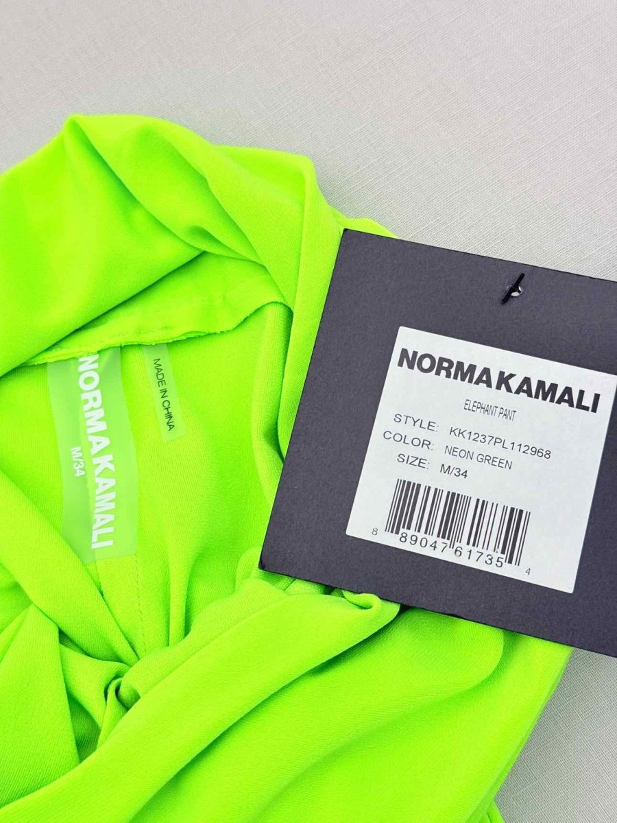 Pre-loved NORMA KAMALI Elephant Neon Green Size Medium Pants at Reems Closet