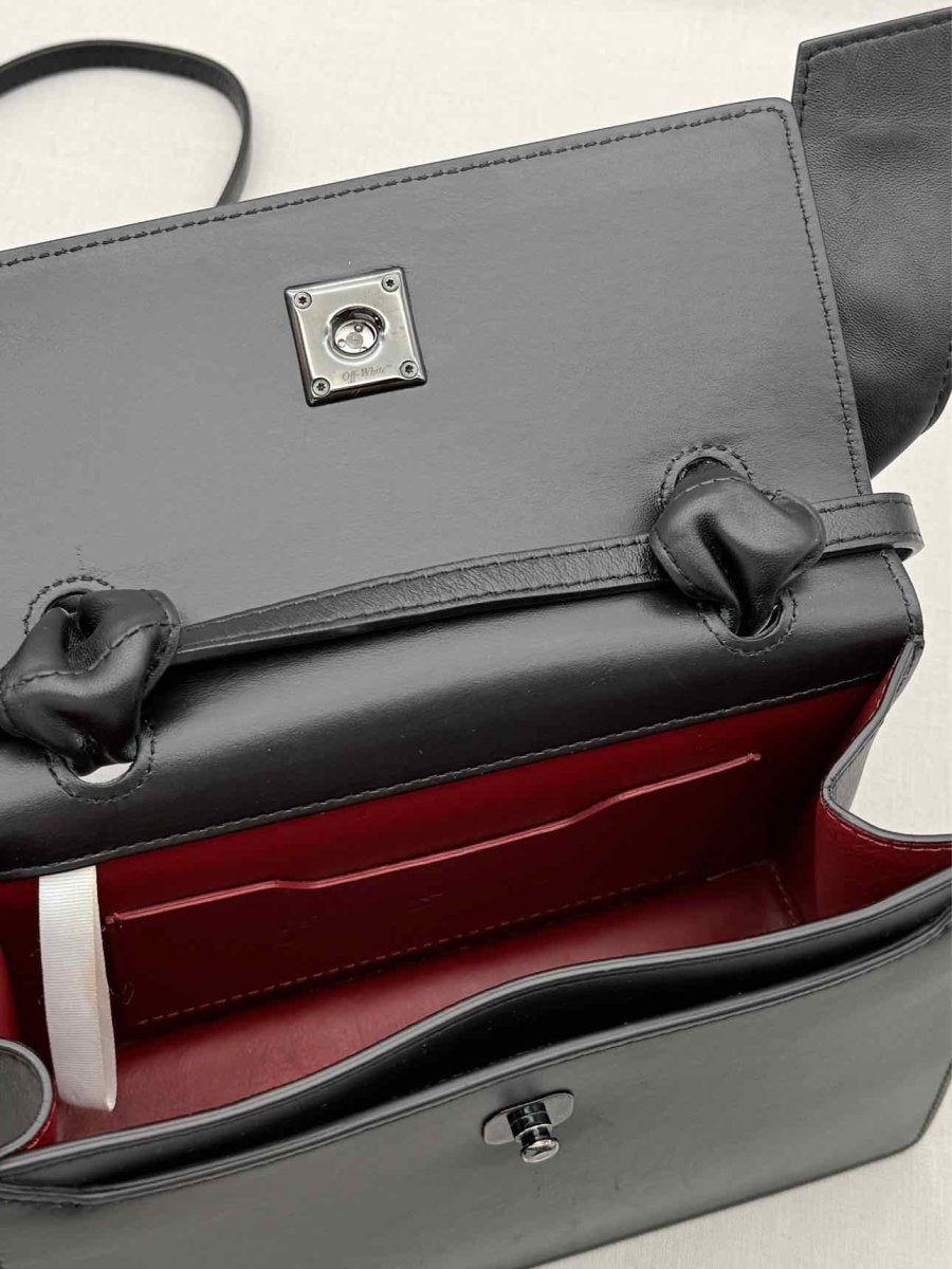 Pre - loved OFF - WHITE 2.8 Jitney Black Top Handle at Reems Closet