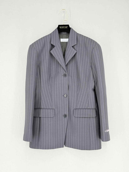Pre - loved OFF - WHITE Grey & Purple Striped Size US 10 Jacket at Reems Closet