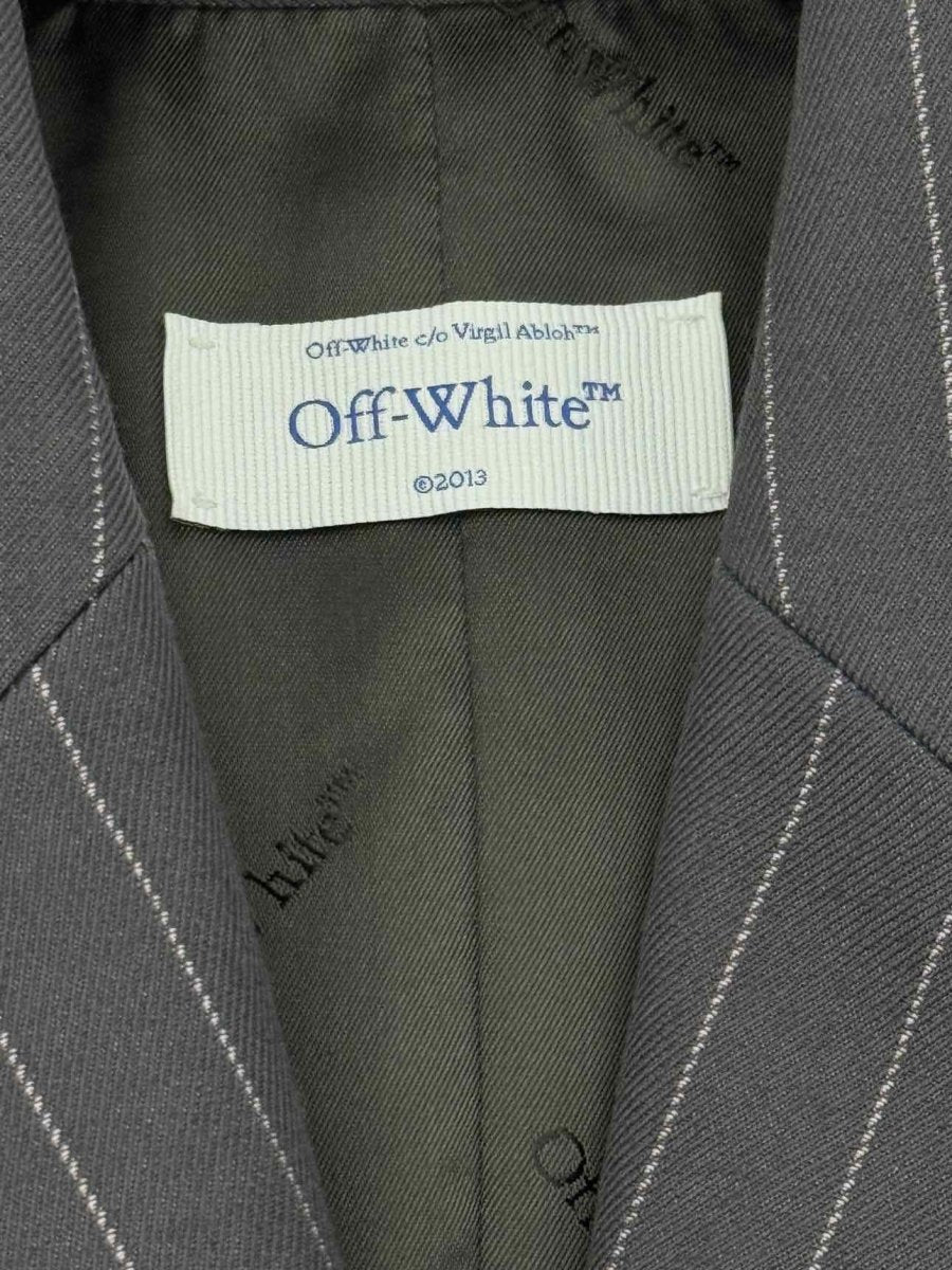 Pre - loved OFF - WHITE Grey & Purple Striped Size US 10 Jacket at Reems Closet